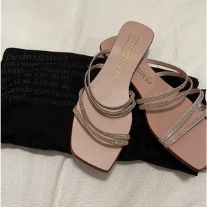 Pedro Garcia Pink Sandals with Silver Accents